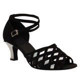 <transcy>Lattice Women Latin Ballroom Salsa Zapatos de baile personalizados de tacón alto</transcy>
