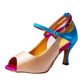 Satin Upper Ballroom Latin Dance Shoes For Women Girls Professional Salsa Dancing Shoes
