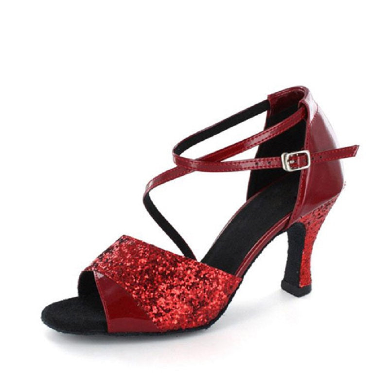 Glitter Fashion Latin Ballroom Dance Shoes For Women Girls
