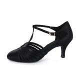 Salsa Modern Dance Shoes Brown Black Customized Heel Latin Ballroom Salsa Dancing Shoes