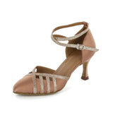 Salsa Modern Dance Shoes Brown Black Customized Heel Latin Ballroom Salsa Dancing Shoes