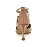 Salsa Modern Dance Shoes Brown Black Customized Heel Latin Ballroom Salsa Dancing Shoes