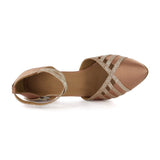 Salsa Modern Dance Shoes Brown Black Customized Heel Latin Ballroom Salsa Dancing Shoes