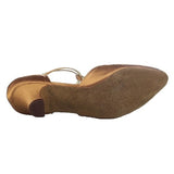 Women Latin Dance Shoes Satin Sandal Ladies Ballroom Modern Dancing Shoes High Heel Soft Sole Buckle