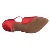 Satin Women Salsa Latin Dance Shoes Ladies Girls Ballroom Party Tango Dance Shoes Red Buckle Adjustable
