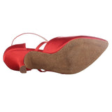 Red Satin Modern Women Salsa Dance Shoes Latin Ballroom Shoes