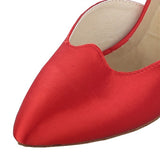 Red Satin Modern Women Salsa Dance Shoes Latin Ballroom Shoes