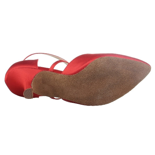 <transcy>Nuevos y modernos zapatos de baile latino de satén rojo para mujer y niñas, zapatos de baile latino de estilo simple, zapatos de baile de salón de fondo suave</transcy>