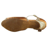 <transcy>Zapatos de baile de salsa de salón de baile latino de satén marrón para mujer</transcy>