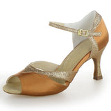 Girl Ballroom Dancing Shoes Latin Dance Shoes Satin Glitter Women Party Wedding Shoes For Female