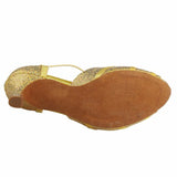 <transcy>Zapatos de baile latino de salón de baile con lentejuelas amarillas para mujer de alta calidad</transcy>