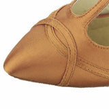 Brown Satin Modern Dance Shoes High Quality Women Latin Ballroom Salsa Dance Shoes