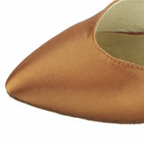 Brown Satin Women Latin Ballroom Salsa Modern Dance Shoes Cross Strap High Quality Dance Shoes