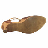 Brown Satin Dance Shoes For Women Girls Ballroom Latin Salsa Tango Dance Shoes High Quality
