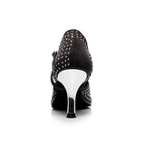 <transcy>Zapatos de baile modernos con diamantes de imitación, zapatos de baile de salsa de salón latino satinado para mujeres y niñas</transcy>