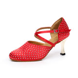 <transcy>Zapatos de baile modernos con diamantes de imitación, zapatos de baile de salsa de salón latino satinado para mujeres y niñas</transcy>