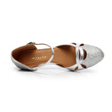 <transcy>Zapatos de baile de salsa modernos con purpurina para mujer, zapatos de baile latino de salón de baile latino para mujer</transcy>