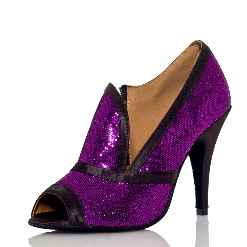 Women's Dance Shoes | Zipper Glitter Latin Ballroom Dance Shoes | Sparkling Shoes | Danceshoesmart