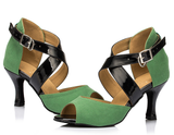 <transcy>Zapatos de baile latino | Zapatos de baile de salón para mujer | Zapatos de salsa flocados | Danceshoesmart</transcy>