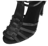 <transcy>Zapatos de baile latino de satén | Zapatos de baile de salón para fiestas de salsa | Leopardo Negro Morado | Danceshoesmart</transcy>