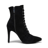 Salsa Jazz Ballroom Indoor Latin Dance Shoes for Women Dancing Girl High Heels Flock Professional Boots