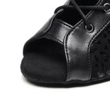 Black Latin Women Dance Boots Suede Soft Sole Customized High Heels Ballroom Salsa Tango Dancing Shoes For Ladies