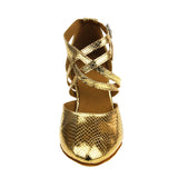 Gold Modern Shoes | Women Latin Dance Shoes | New Ballroom Dance Shoes | Danceshoesmart