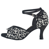 Leopard Women Latiin Ballroom Dance Shoes Character Shoes Indoor Professional Dancewear