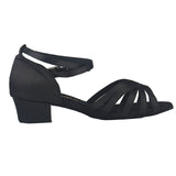<transcy>Zapatos de baile latino de Salsa con nudo de satén para mujer, zapatos de baile negros y marrones con tacón personalizado</transcy>