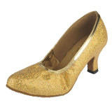 Sequined Shine Women Latin Ballroom Modern Dance Shoes Closed Toe Soft Sole Professional Dance Shoes