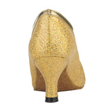 Sequined Shine Women Latin Ballroom Modern Dance Shoes Closed Toe Soft Sole Professional Dance Shoes