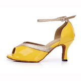Professional Ballroom Dance Shoes Lady Glitter Salsa Dance Shoes Suede Heeled Women Latin Dance Shoes
