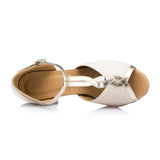 <transcy>Zapatos de baile latino de talla grande para mujer, suela suave de gamuza satinada, zapatos de baile de salón de baile para interiores, zapatos de baile de tango, fiesta, boda</transcy>
