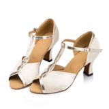 <transcy>Zapatos de baile latino de talla grande para mujer, suela suave de gamuza satinada, zapatos de baile de salón de baile para interiores, zapatos de baile de tango, fiesta, boda</transcy>
