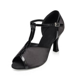 <transcy>Zapatos de baile latino de talla grande para mujer, suela suave de gamuza satinada, zapatos de baile de salón de baile para interiores, zapatos de baile de tango, fiesta, boda</transcy>