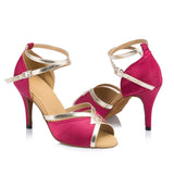 Satin Latin Ballroom Salsa Dance Shoes For Women Girls