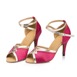 Satin Latin Ballroom Salsa Dance Shoes For Women Girls