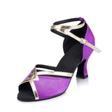 Satin Latin Ballroom Salsa Dance Shoes For Women Girls