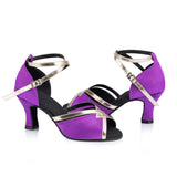 Satin Latin Ballroom Salsa Dance Shoes For Women Girls