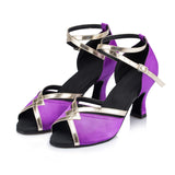 Satin Latin Ballroom Salsa Dance Shoes For Women Girls