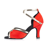 <transcy>Черные красные женские туфли для латинских танцев, мягкие туфли для бальных танцев сальсы</transcy>