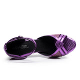 <transcy>Zapatos De Baile Latino De Salón De Salsa Para Mujeres Niñas Dorado Negro Plata Morado</transcy>