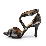Customized Black Latin Dance Shoes Women Girls Ballroom Salsa Tango Dancing Shoes
