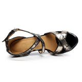 Customized Black Latin Dance Shoes Women Girls Ballroom Salsa Tango Dancing Shoes