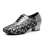 Mesh Sequined Modern Latin Ballroom Salsa Dance Shoes For Women Girls Ladies