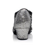 Mesh Sequined Modern Latin Ballroom Salsa Dance Shoes For Women Girls Ladies