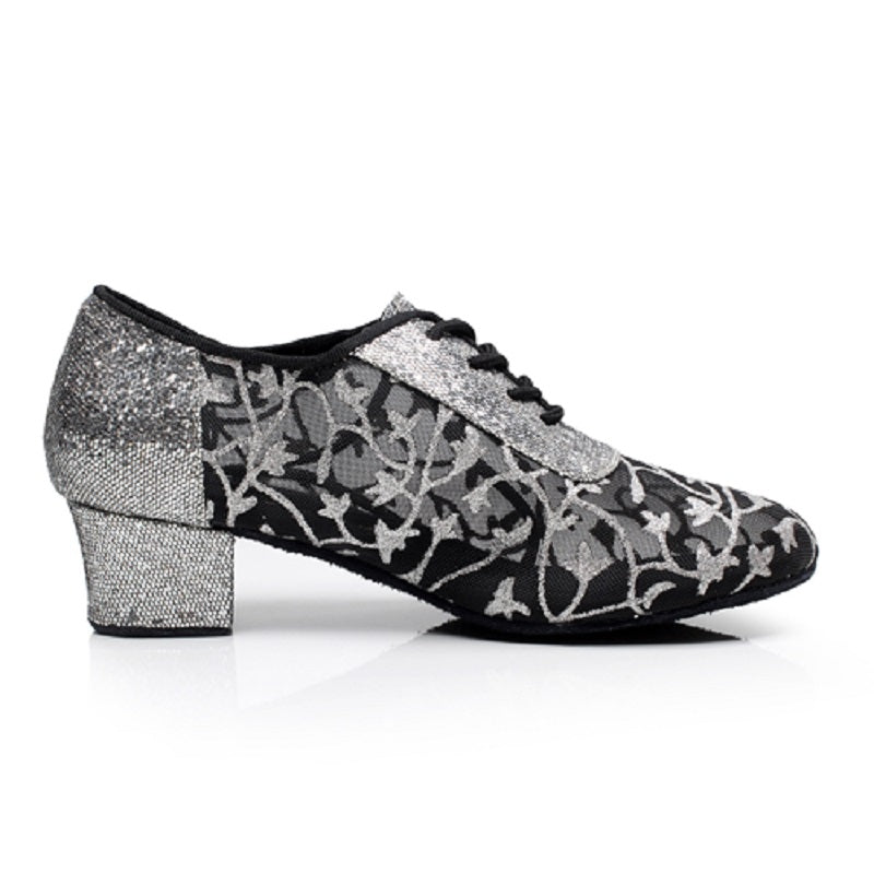 Mesh Sequined Modern Latin Ballroom Salsa Dance Shoes For Women Girls Ladies