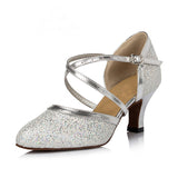 Glitter Modern Dance Shoes Women Girls Latin Ballroom Salsa Tango Samba Dance Shoes