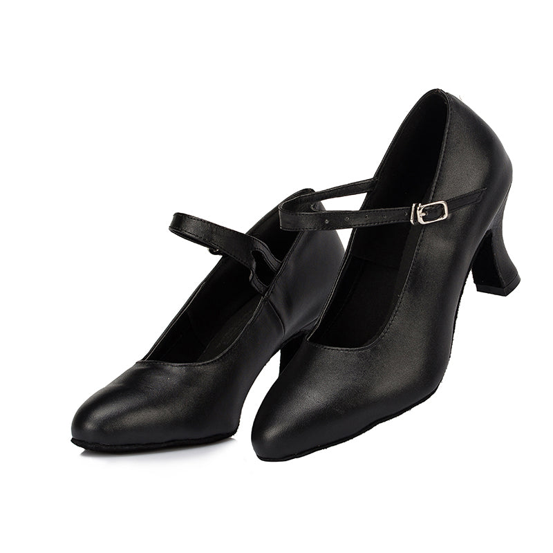 Black PU Modern Dance Shoes For Women Latin Ballroom Salsa Samba Tango Dance Shoes