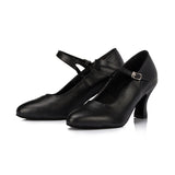 <transcy>Черная обувь для современных танцев из искусственной кожи для женщин, женская обувь для латинских бальных танцев, сальсы, самбы, танго</transcy>